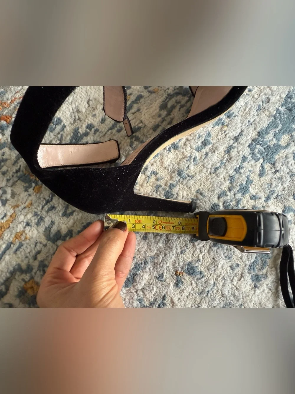 Kate Spade Isa Black Satin Ankle Strap Heels, size 7.5